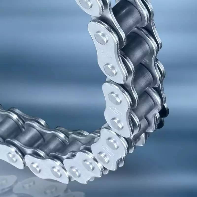 Industrial roller chain for power transmission and conveyor systems